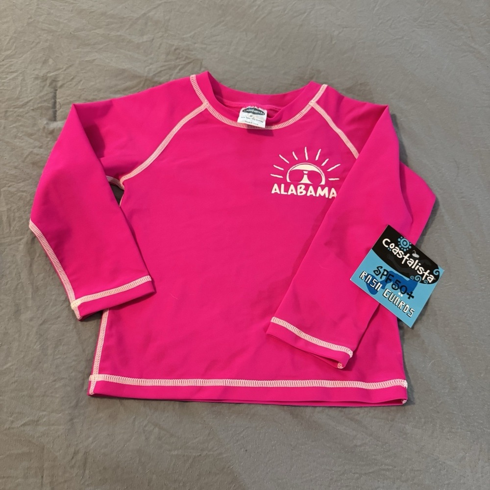 Coastalista Toddler Alabama Rash Guard SPF 50 Long Sleeve Swim Shirt 3T